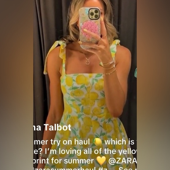 ZARA BLOGGERS’ FAVORITE PRINTED LINEN BLEND MINI DRESS - Picture 9 of 16